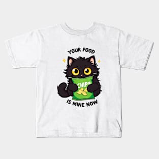 Hungry Funny Cat Kids T-Shirt